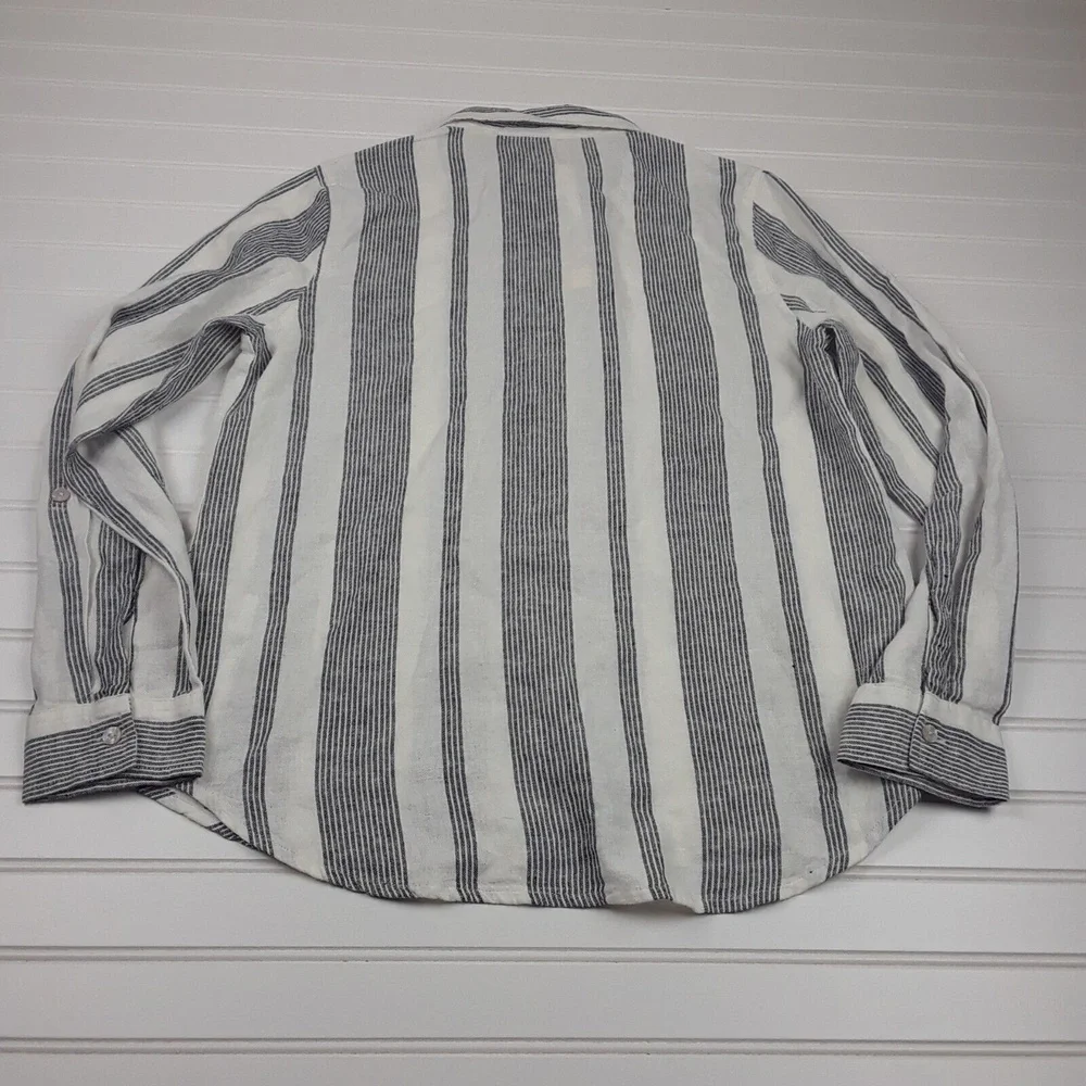 Orvis Ladies Women's Long Sleeve Button Front Linen Blend Top Shirt Size S - Picture 3 of 9